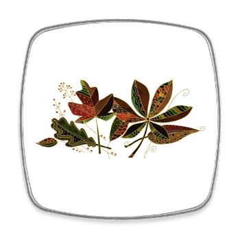 feuilles - Magnet carré - blanc - Devant