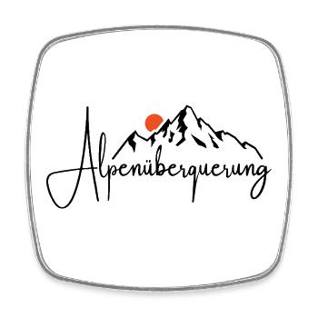 Alpen Überquerung - Wandern - Viereckiger Kühlschrankmagnet - Weiß - Vorne