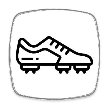 chaussure de football crampons - Magnet carré - blanc - Devant