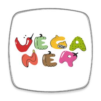 Vegan - Square fridge magnet - white - Front
