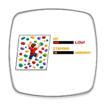 8-Bit Bouldering: Pixel Art Climbing Retro Design - Square fridge magnet - white - Front
