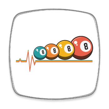 Billard Herzschlag 9 Ball Pool Snooker Spieler - Viereckiger Kühlschrankmagnet - Weiß - Vorne