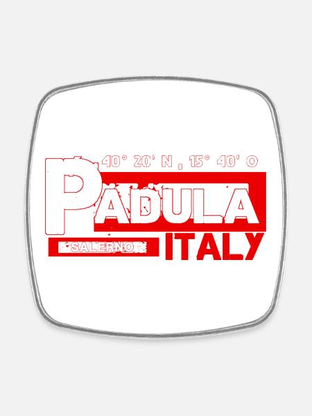 Padula itanlen Salerno Koordinaten - Viereckiger Kühlschrankmagnet - Weiß