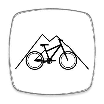 Mountainbiking Zeichnung - Viereckiger Kühlschrankmagnet - Weiß - Vorne