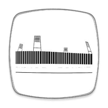 Bremen Stadion (dark) - Viereckiger Kühlschrankmagnet - Weiß - Vorne