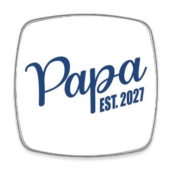 Baby verkünden, Papa 2027 - Viereckiger Kühlschrankmagnet - Weiß - Vorne