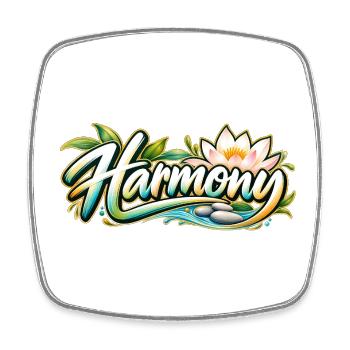 Harmony: Lotusfluss Zen-Muster - Viereckiger Kühlschrankmagnet - Weiß - Vorne