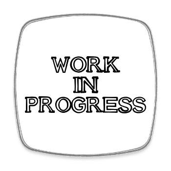 WORK IN PROGRESS Schriftzug handgezeichnet - Viereckiger Kühlschrankmagnet - Weiß - Vorne