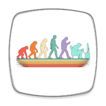 Evolution zum IT-Mitarbeiter - Viereckiger Kühlschrankmagnet - Weiß - Vorne