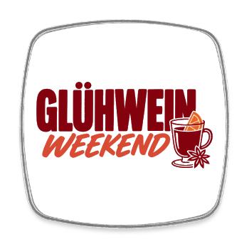 Glühwein Weekend mit Glühwein-Grafik - Viereckiger Kühlschrankmagnet - Weiß - Vorne