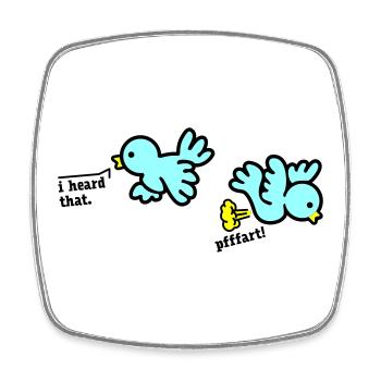 when birds fart - Viereckiger Kühlschrankmagnet - Weiß - Vorne