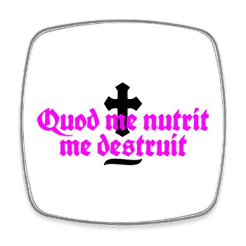 quod me nutrit me destruit - Magnet carré - blanc - Devant