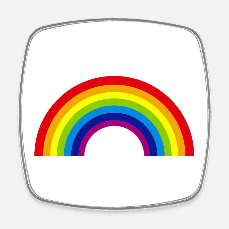 arc-en-ciel - Magnet carré - blanc