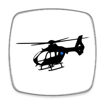 Notarzthubschrauber - Viereckiger Kühlschrankmagnet - Weiß - Vorne