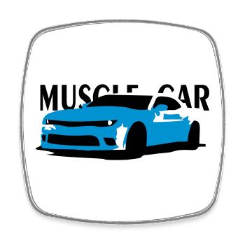MuscleCar - Viereckiger Kühlschrankmagnet - Weiß - Vorne