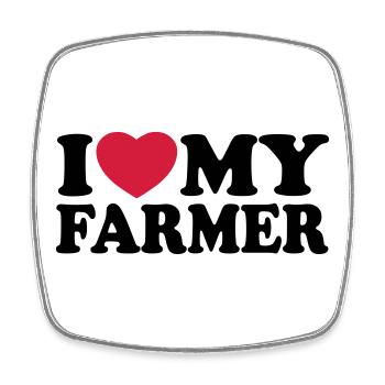 I love my farmer - Magnet carré - blanc - Devant