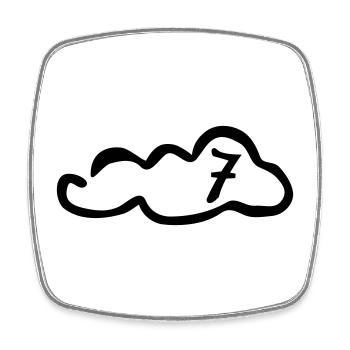 Wolke 7 - Viereckiger Kühlschrankmagnet - Weiß - Vorne