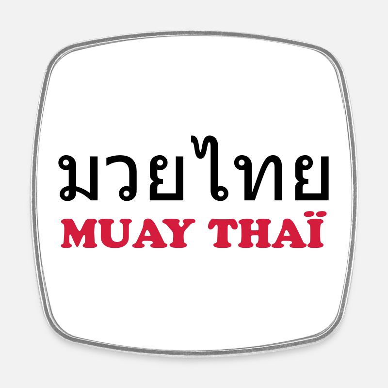 Muay Thai (V) - Viereckiger Kühlschrankmagnet - Weiß