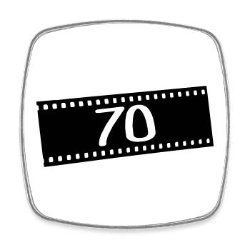 Negativfilm- 70 Jahre - Viereckiger Kühlschrankmagnet - Weiß - Vorne