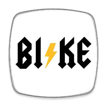 BI!KE - Viereckiger Kühlschrankmagnet - Weiß - Vorne