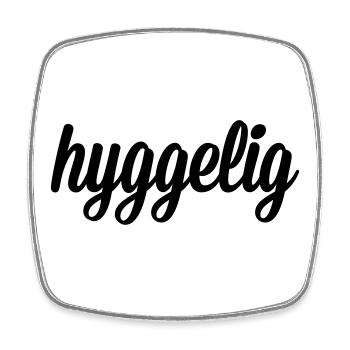 hyggelig - Magnet carré - blanc - Devant