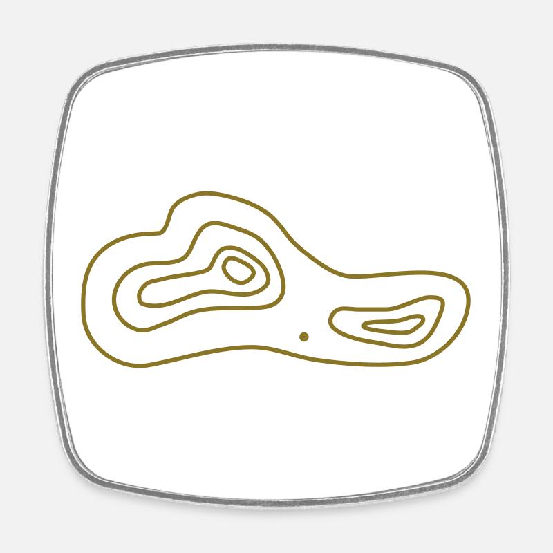 Orienteering map - Square fridge magnet - white