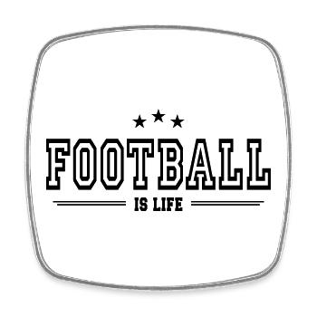 football is life - Square fridge magnet - white - Front