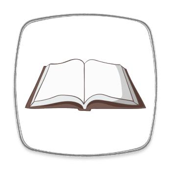 Buch - Viereckiger Kühlschrankmagnet - Weiß - Vorne