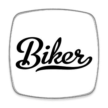 Biker - Viereckiger Kühlschrankmagnet - Weiß - Vorne