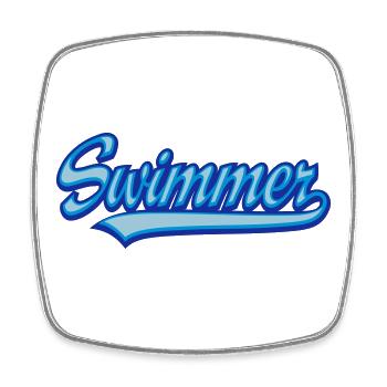 Swimmer - Square fridge magnet - white - Front