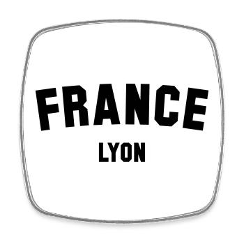 LYON, France, France - Square fridge magnet - white - Front