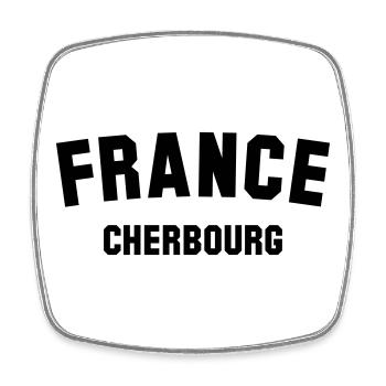 CHERBOURG France Frankreich - Square fridge magnet - white - Front