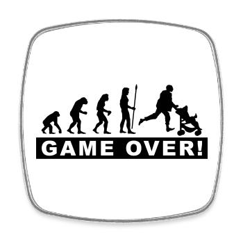 evolution_daddy - Square fridge magnet - white - Front