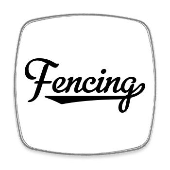 2541614 15587940 fencing - Viereckiger Kühlschrankmagnet - Weiß - Vorne