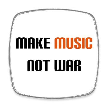 Make Music Not War (V) - Magnet carré - blanc - Devant