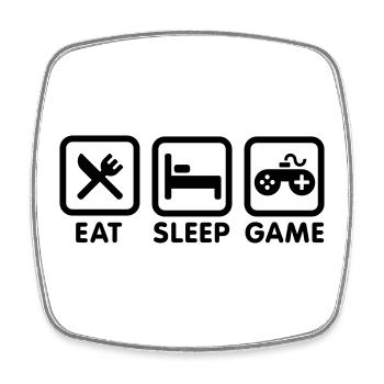 eat_sleep_game - Magnet carré - blanc - Devant