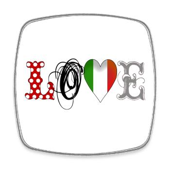 love italia - Square fridge magnet - white - Front