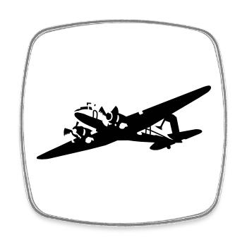 DC-3 - Viereckiger Kühlschrankmagnet - Weiß - Vorne