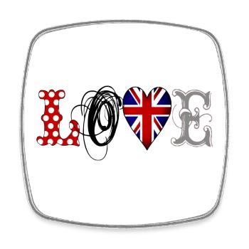 Love UK Black - Viereckiger Kühlschrankmagnet - Weiß - Vorne