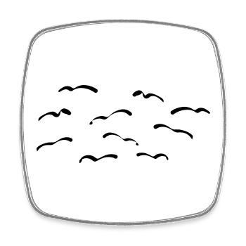linnut - Square fridge magnet - white - Front