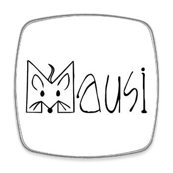 MAUSI MAUS - Viereckiger Kühlschrankmagnet - Weiß - Vorne
