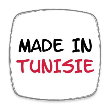 Made in Tunisie - Magnet carré - blanc - Devant