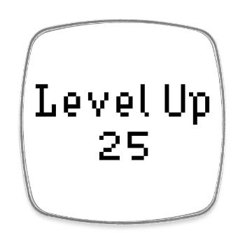 Level Up - 25. Geburtstag - Viereckiger Kühlschrankmagnet - Weiß - Vorne