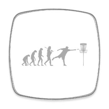 Disc Golf Evolution - Magnet carré - blanc - Devant