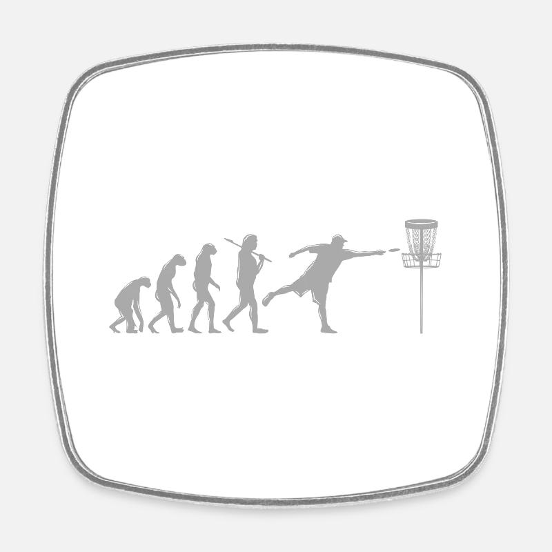 Disc Golf Evolution - Square fridge magnet - white