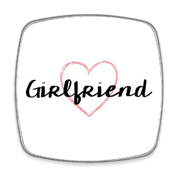 Girlfriend Herz Junggesellenabschied - Viereckiger Kühlschrankmagnet - Weiß - Vorne