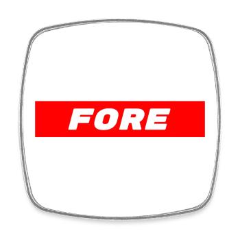 FORE Golf Achtung - Golf Golfer Golfen - Viereckiger Kühlschrankmagnet - Weiß - Vorne
