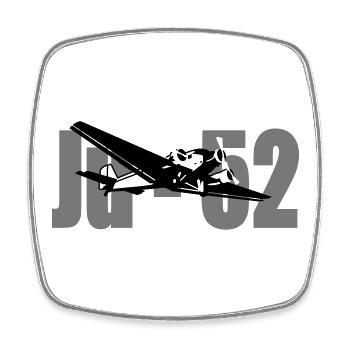 Ju-52 - Viereckiger Kühlschrankmagnet - Weiß - Vorne