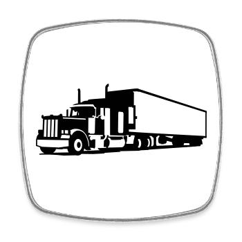 Truck - Viereckiger Kühlschrankmagnet - Weiß - Vorne