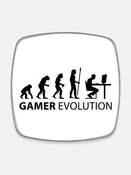 l'évolution de gamer - Magnet carré - blanc